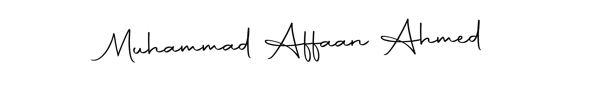 How to make Muhammad Affaan Ahmed name signature. Use Autography-DOLnW style for creating short signs online. This is the latest handwritten sign. Muhammad Affaan Ahmed signature style 10 images and pictures png