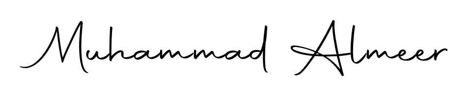 Designed for modern professionals: Muhammad Almeer name signature crafted with Autography-DOLnW script. Ready for digital PDF workflows. Muhammad Almeer signature style 10 images and pictures png
