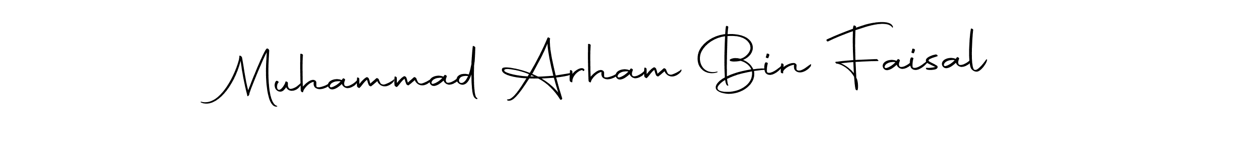 How to make Muhammad Arham Bin Faisal name signature. Use Autography-DOLnW style for creating short signs online. This is the latest handwritten sign. Muhammad Arham Bin Faisal signature style 10 images and pictures png