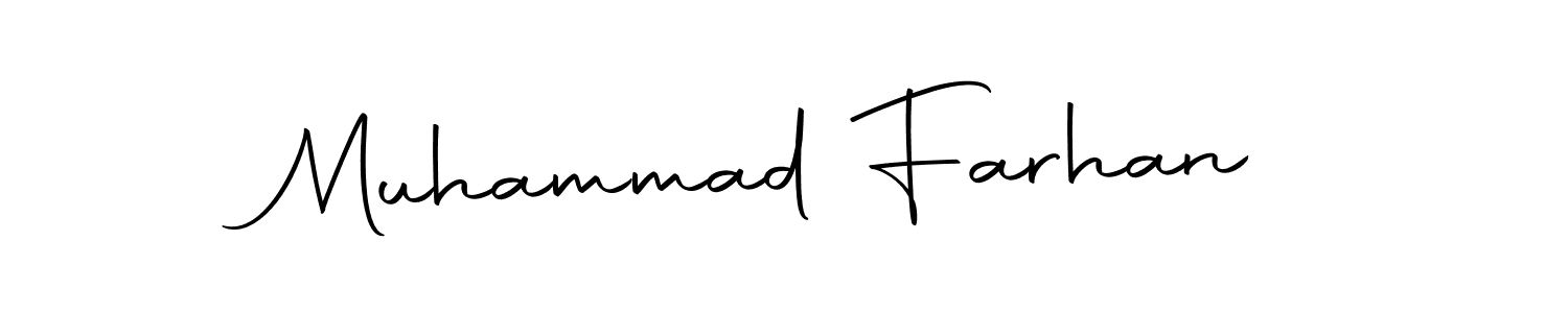 How to make Muhammad Farhan name signature. Use Autography-DOLnW style for creating short signs online. This is the latest handwritten sign. Muhammad Farhan signature style 10 images and pictures png