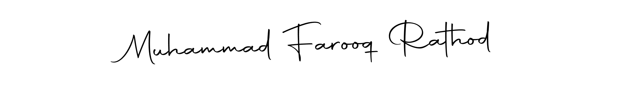 Create a beautiful signature design for name Muhammad Farooq Rathod. With this signature (Autography-DOLnW) fonts, you can make a handwritten signature for free. Muhammad Farooq Rathod signature style 10 images and pictures png