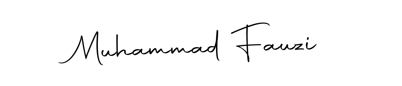 How to make Muhammad Fauzi name signature. Use Autography-DOLnW style for creating short signs online. This is the latest handwritten sign. Muhammad Fauzi signature style 10 images and pictures png