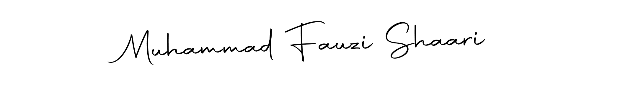 How to make Muhammad Fauzi Shaari name signature. Use Autography-DOLnW style for creating short signs online. This is the latest handwritten sign. Muhammad Fauzi Shaari signature style 10 images and pictures png