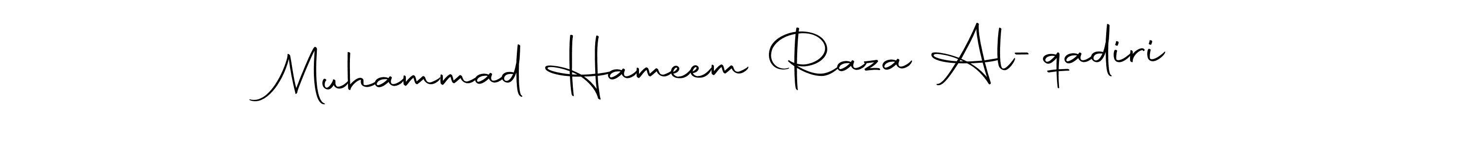 How to make Muhammad Hameem Raza Al-qadiri name signature. Use Autography-DOLnW style for creating short signs online. This is the latest handwritten sign. Muhammad Hameem Raza Al-qadiri signature style 10 images and pictures png