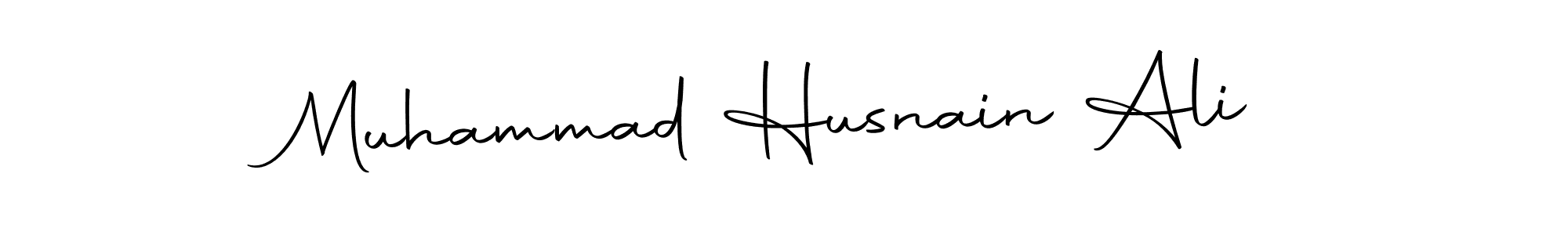 How to make Muhammad Husnain Ali name signature. Use Autography-DOLnW style for creating short signs online. This is the latest handwritten sign. Muhammad Husnain Ali signature style 10 images and pictures png