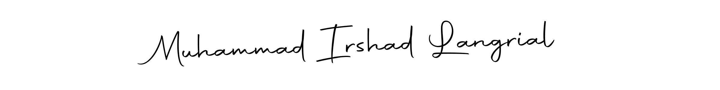 This is the best signature style for the Muhammad Irshad Langrial name. Also you like these signature font (Autography-DOLnW). Mix name signature. Muhammad Irshad Langrial signature style 10 images and pictures png