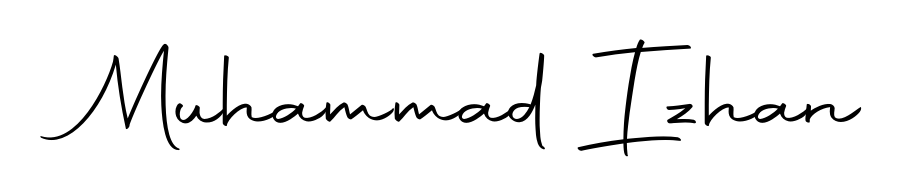 Designed for modern professionals: Muhammad Izhan name signature crafted with Autography-DOLnW script. Ready for digital PDF workflows. Muhammad Izhan signature style 10 images and pictures png