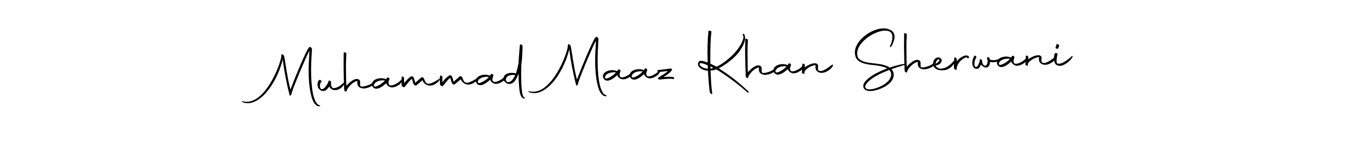 You should practise on your own different ways (Autography-DOLnW) to write your name (Muhammad Maaz Khan Sherwani) in signature. don't let someone else do it for you. Muhammad Maaz Khan Sherwani signature style 10 images and pictures png