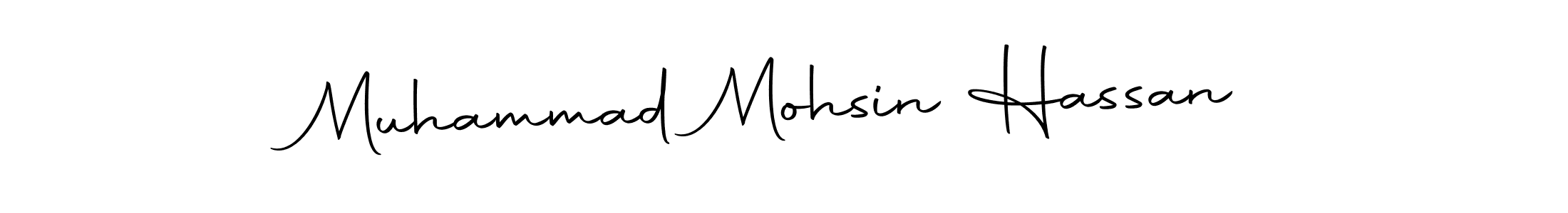 The best way (Autography-DOLnW) to make a short signature is to pick only two or three words in your name. The name Muhammad Mohsin Hassan include a total of six letters. For converting this name. Muhammad Mohsin Hassan signature style 10 images and pictures png