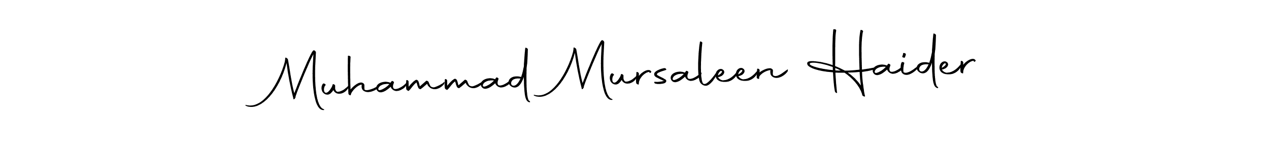 This is the best signature style for the Muhammad Mursaleen Haider name. Also you like these signature font (Autography-DOLnW). Mix name signature. Muhammad Mursaleen Haider signature style 10 images and pictures png