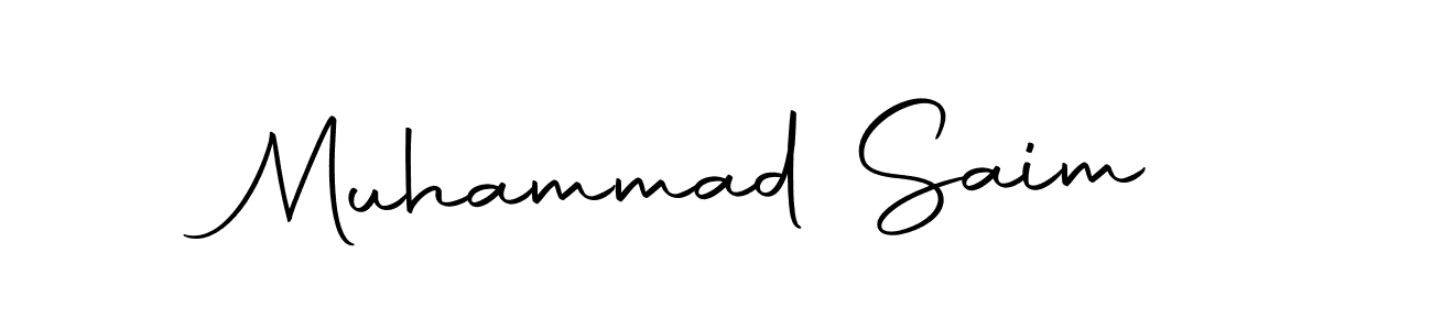 Design your own signature with our free online signature maker. With this signature software, you can create a handwritten (Autography-DOLnW) signature for name Muhammad Saim. Muhammad Saim signature style 10 images and pictures png