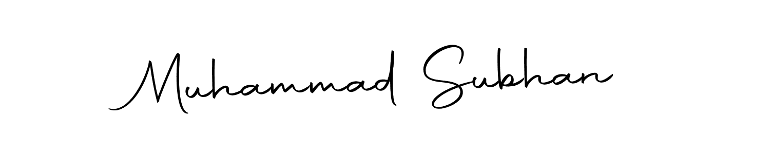 How to make Muhammad Subhan name signature. Use Autography-DOLnW style for creating short signs online. This is the latest handwritten sign. Muhammad Subhan signature style 10 images and pictures png