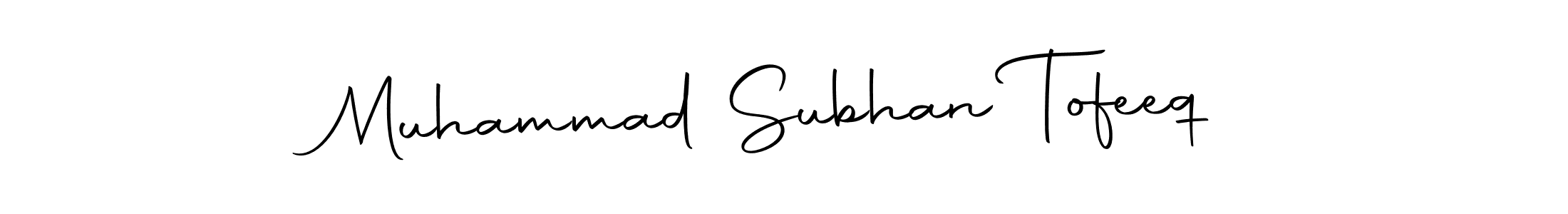 How to make Muhammad Subhan Tofeeq name signature. Use Autography-DOLnW style for creating short signs online. This is the latest handwritten sign. Muhammad Subhan Tofeeq signature style 10 images and pictures png