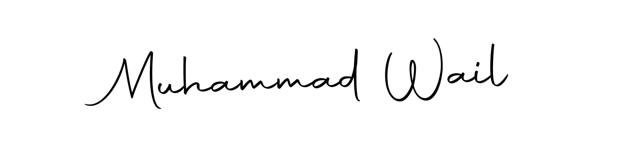 How to make Muhammad Wail name signature. Use Autography-DOLnW style for creating short signs online. This is the latest handwritten sign. Muhammad Wail signature style 10 images and pictures png