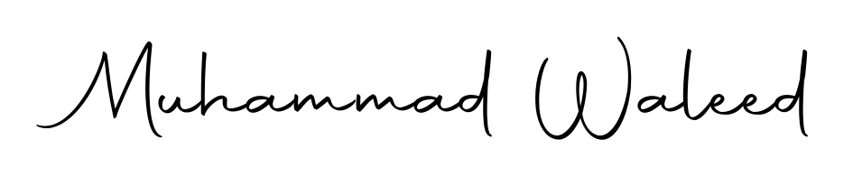 The Autography-DOLnW typeface gives name Muhammad Waleed a refined look. Suitable for certificates, diplomas, and official verification. Muhammad Waleed signature style 10 images and pictures png