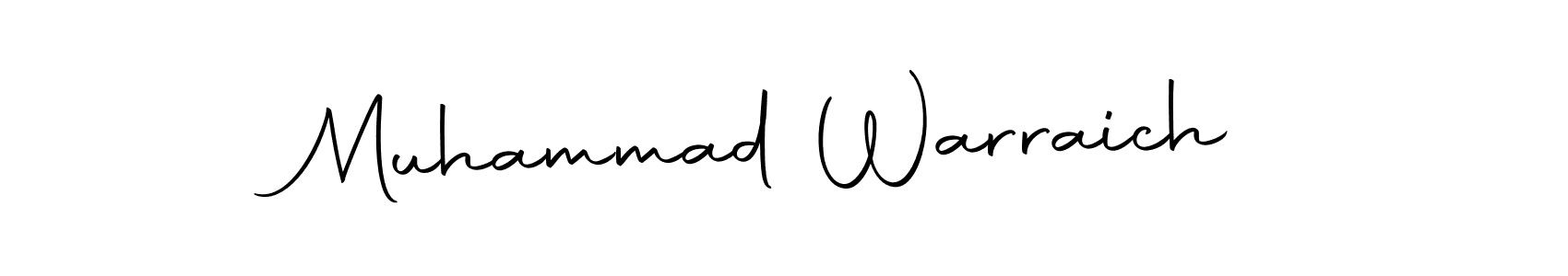 How to make Muhammad Warraich name signature. Use Autography-DOLnW style for creating short signs online. This is the latest handwritten sign. Muhammad Warraich signature style 10 images and pictures png