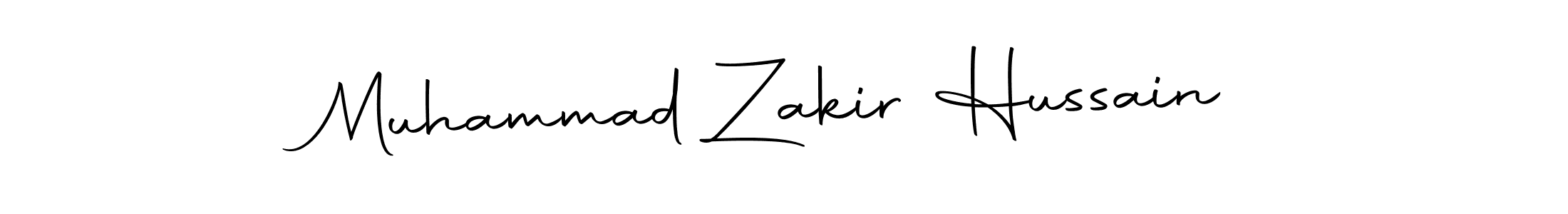 How to make Muhammad Zakir Hussain name signature. Use Autography-DOLnW style for creating short signs online. This is the latest handwritten sign. Muhammad Zakir Hussain signature style 10 images and pictures png