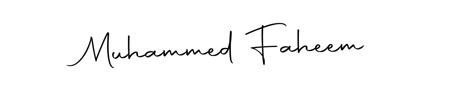 How to make Muhammed Faheem name signature. Use Autography-DOLnW style for creating short signs online. This is the latest handwritten sign. Muhammed Faheem signature style 10 images and pictures png