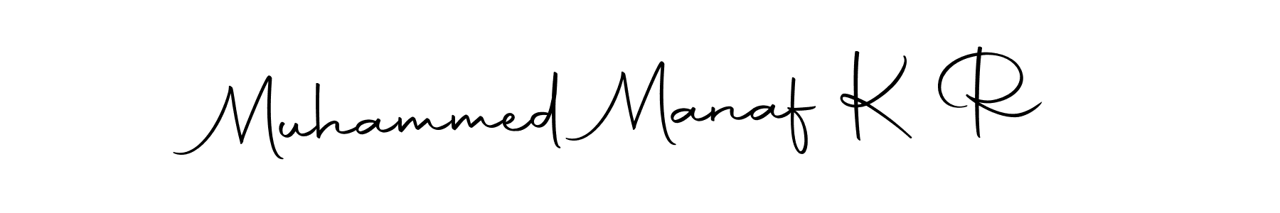 Design your own signature with our free online signature maker. With this signature software, you can create a handwritten (Autography-DOLnW) signature for name Muhammed Manaf K R. Muhammed Manaf K R signature style 10 images and pictures png