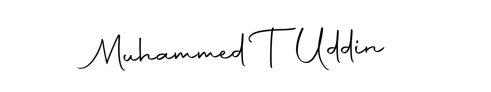 How to make Muhammed T Uddin name signature. Use Autography-DOLnW style for creating short signs online. This is the latest handwritten sign. Muhammed T Uddin signature style 10 images and pictures png