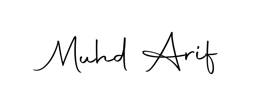 Design your own signature with our free online signature maker. With this signature software, you can create a handwritten (Autography-DOLnW) signature for name Muhd Arif. Muhd Arif signature style 10 images and pictures png