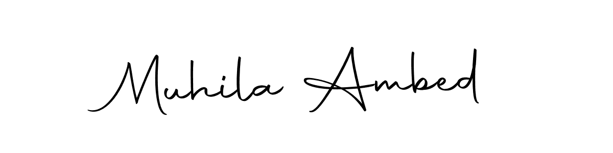 How to make Muhila Ambed signature? Autography-DOLnW is a professional autograph style. Create handwritten signature for Muhila Ambed name. Muhila Ambed signature style 10 images and pictures png