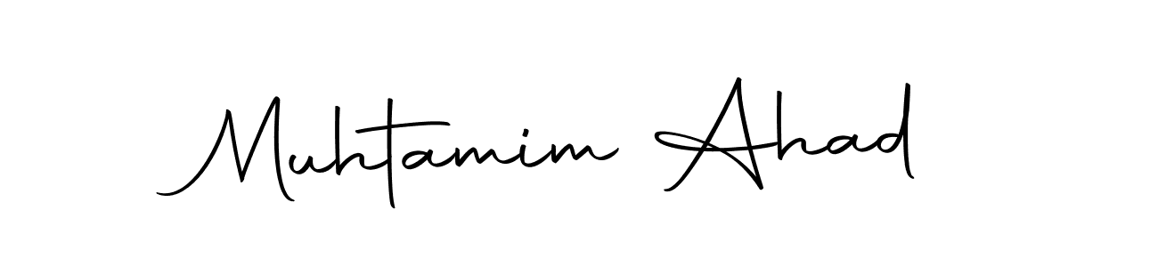 Create a beautiful signature design for name Muhtamim Ahad. With this signature (Autography-DOLnW) fonts, you can make a handwritten signature for free. Muhtamim Ahad signature style 10 images and pictures png