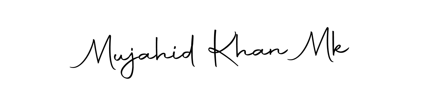 Use a signature maker to create a handwritten signature online. With this signature software, you can design (Autography-DOLnW) your own signature for name Mujahid Khan Mk. Mujahid Khan Mk signature style 10 images and pictures png