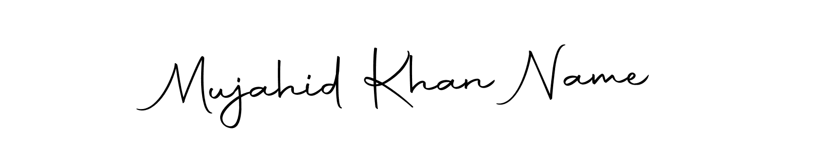 How to make Mujahid Khan Name name signature. Use Autography-DOLnW style for creating short signs online. This is the latest handwritten sign. Mujahid Khan Name signature style 10 images and pictures png