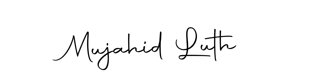 Design your own signature with our free online signature maker. With this signature software, you can create a handwritten (Autography-DOLnW) signature for name Mujahid Luth. Mujahid Luth signature style 10 images and pictures png