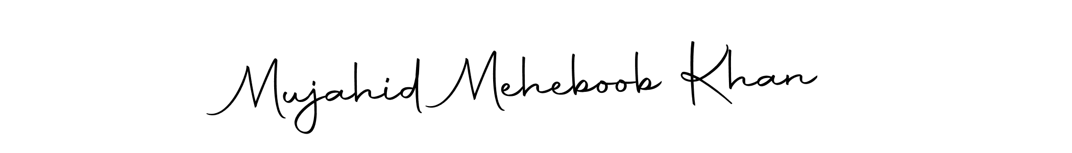 You can use this online signature creator to create a handwritten signature for the name Mujahid Meheboob Khan. This is the best online autograph maker. Mujahid Meheboob Khan signature style 10 images and pictures png