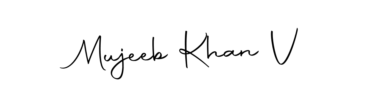 You should practise on your own different ways (Autography-DOLnW) to write your name (Mujeeb Khan V) in signature. don't let someone else do it for you. Mujeeb Khan V signature style 10 images and pictures png