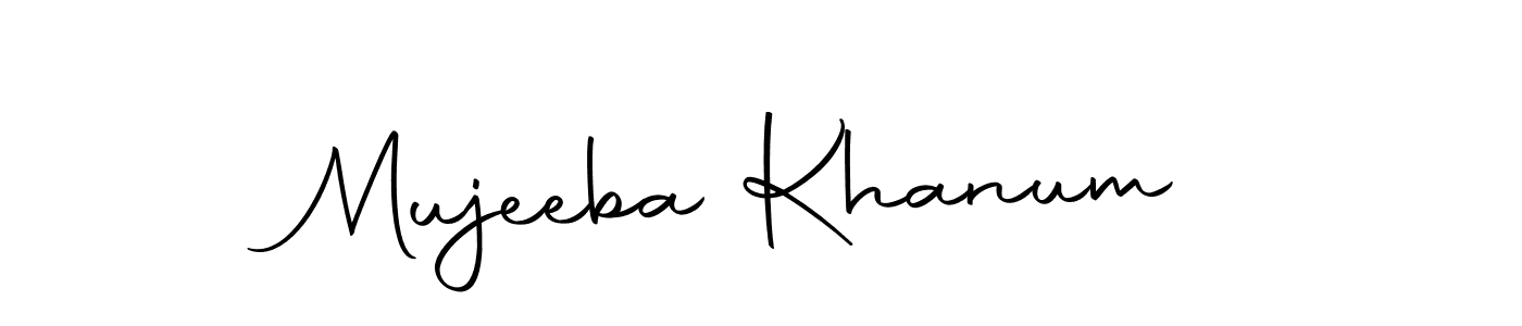 The best way (Autography-DOLnW) to make a short signature is to pick only two or three words in your name. The name Mujeeba Khanum include a total of six letters. For converting this name. Mujeeba Khanum signature style 10 images and pictures png