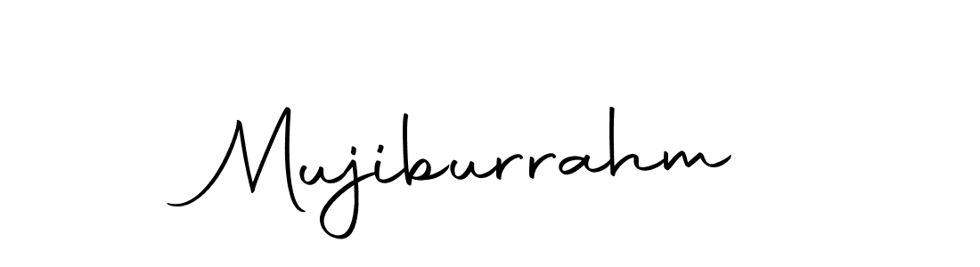 Create a beautiful signature design for name Mujiburrahm. With this signature (Autography-DOLnW) fonts, you can make a handwritten signature for free. Mujiburrahm signature style 10 images and pictures png