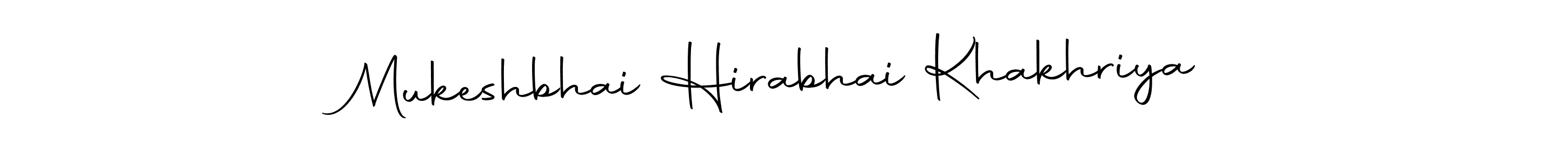 Make a beautiful signature design for name Mukeshbhai Hirabhai Khakhriya. Use this online signature maker to create a handwritten signature for free. Mukeshbhai Hirabhai Khakhriya signature style 10 images and pictures png