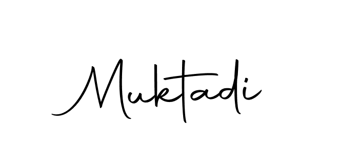 Design your own signature with our free online signature maker. With this signature software, you can create a handwritten (Autography-DOLnW) signature for name Muktadi. Muktadi signature style 10 images and pictures png