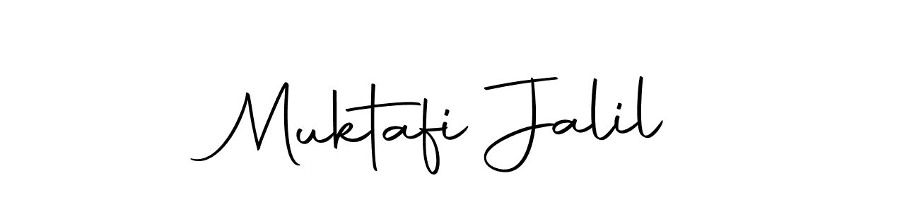 How to make Muktafi Jalil name signature. Use Autography-DOLnW style for creating short signs online. This is the latest handwritten sign. Muktafi Jalil signature style 10 images and pictures png