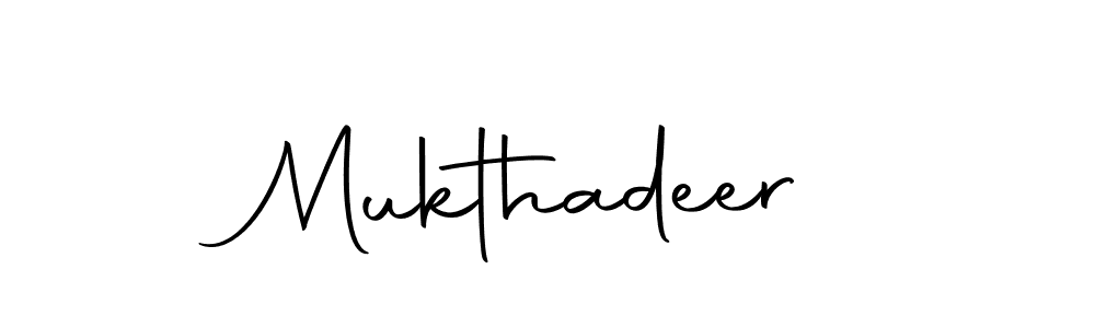 Create a beautiful signature design for name Mukthadeer. With this signature (Autography-DOLnW) fonts, you can make a handwritten signature for free. Mukthadeer signature style 10 images and pictures png