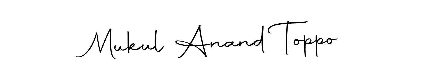How to make Mukul Anand Toppo name signature. Use Autography-DOLnW style for creating short signs online. This is the latest handwritten sign. Mukul Anand Toppo signature style 10 images and pictures png
