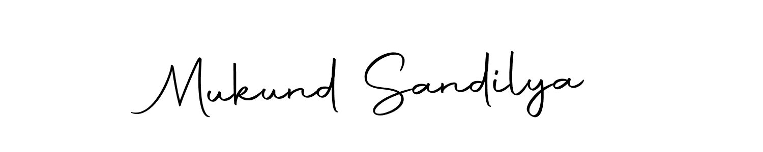 Create a beautiful signature design for name Mukund Sandilya. With this signature (Autography-DOLnW) fonts, you can make a handwritten signature for free. Mukund Sandilya signature style 10 images and pictures png