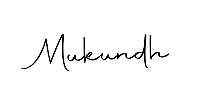 Create a beautiful signature design for name Mukundh. With this signature (Autography-DOLnW) fonts, you can make a handwritten signature for free. Mukundh signature style 10 images and pictures png