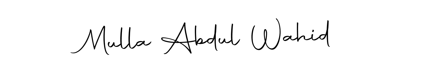 How to make Mulla Abdul Wahid name signature. Use Autography-DOLnW style for creating short signs online. This is the latest handwritten sign. Mulla Abdul Wahid signature style 10 images and pictures png