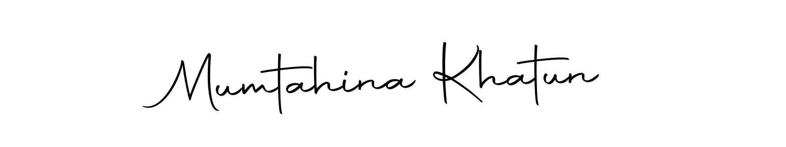 How to make Mumtahina Khatun name signature. Use Autography-DOLnW style for creating short signs online. This is the latest handwritten sign. Mumtahina Khatun signature style 10 images and pictures png