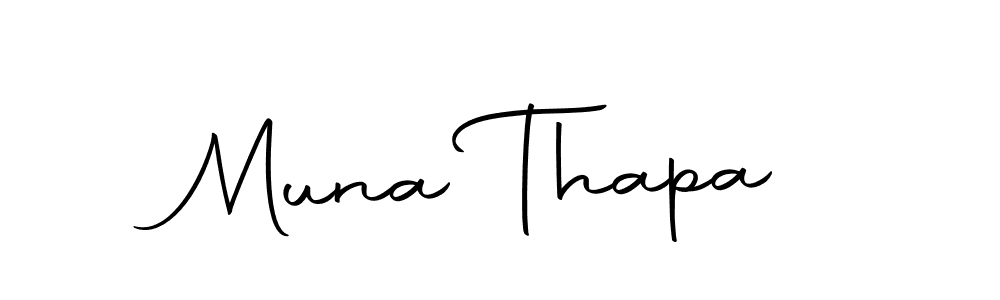 Create a beautiful signature design for name Muna Thapa. With this signature (Autography-DOLnW) fonts, you can make a handwritten signature for free. Muna Thapa signature style 10 images and pictures png