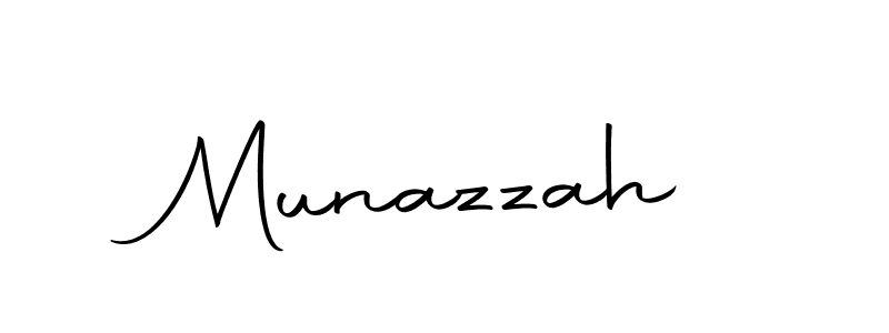 Design your own signature with our free online signature maker. With this signature software, you can create a handwritten (Autography-DOLnW) signature for name Munazzah. Munazzah signature style 10 images and pictures png