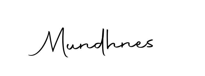 Design your own signature with our free online signature maker. With this signature software, you can create a handwritten (Autography-DOLnW) signature for name Mundhnes. Mundhnes signature style 10 images and pictures png