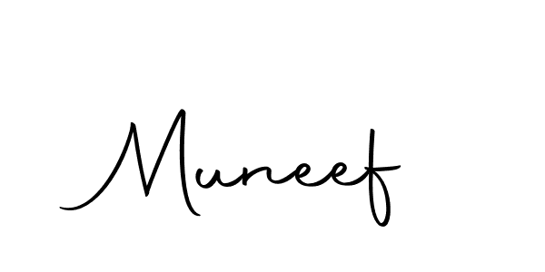 Design your own signature with our free online signature maker. With this signature software, you can create a handwritten (Autography-DOLnW) signature for name Muneef. Muneef signature style 10 images and pictures png