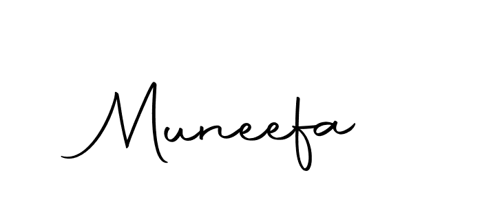 Use a signature maker to create a handwritten signature online. With this signature software, you can design (Autography-DOLnW) your own signature for name Muneefa. Muneefa signature style 10 images and pictures png
