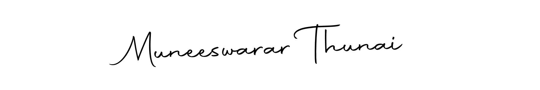 The best way (Autography-DOLnW) to make a short signature is to pick only two or three words in your name. The name Muneeswarar Thunai include a total of six letters. For converting this name. Muneeswarar Thunai signature style 10 images and pictures png