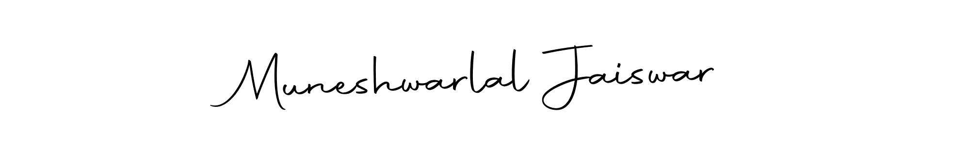 How to make Muneshwarlal Jaiswar name signature. Use Autography-DOLnW style for creating short signs online. This is the latest handwritten sign. Muneshwarlal Jaiswar signature style 10 images and pictures png